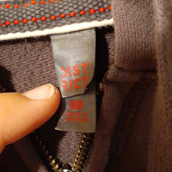 District Grey Pittbull Zip Up Jacket, Size S - Picture 4 of 8